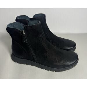 Eric Michael Erie Ankle bootie Women’s Size 40 US 9.5 Black Double Zipper NWOB